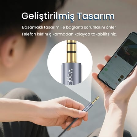 3.5mm TRSS Aux Kulaklık Mikrofon Ses Uzatma Kablosu 2 Metre
