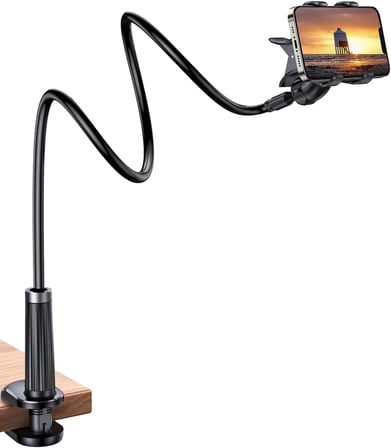 Flexible Esnek Yatak Masa Telefon Tutucu Siyah 90 cm