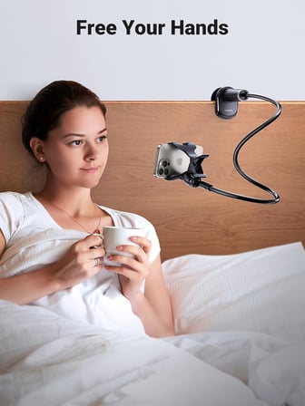 Flexible Esnek Yatak Masa Telefon Tutucu Siyah 90 cm
