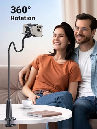 Flexible Esnek Yatak Masa Telefon Tutucu Siyah 90 cm