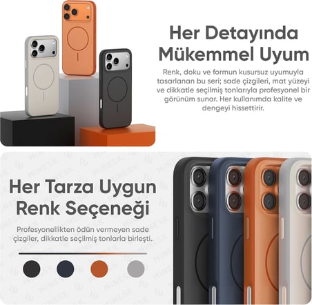 iPhone 17 Pro Max/18 Pro Max için Magsafe ile Uyumlu Kılıf Metal Tuşlu Çizilmelere ve Soyulmalara Karşı Dayanıklı Materyal, Dokulu Kenarlı Koruyucu (Lacivert, 17 Pro Max/18 Pro Max)