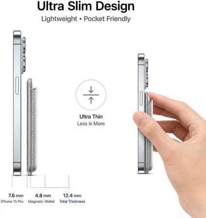 MagSafe Uyumlu Deri Kartlık Cüzdan - iPhone 17/16/15/14/13/12/11 Serisi Pro, Pro Max ve Plus için Güçlü Manyetik Telefon Arkası Kart Tutucu (Siyah)