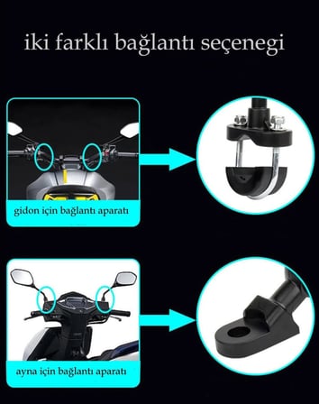 Bisiklet Motosiklet ve Scooter için Gidon Uyumlu Telefon Tutucu Orjinal Malzeme Yüksek Kalite Güneşlik Tasarımlı Universal Modellere Uyumlu Kolay Kurulum MT-E