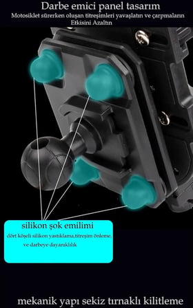 Bisiklet Motosiklet ve Scooter için Gidon Uyumlu Telefon Tutucu Orjinal Malzeme Yüksek Kalite Güneşlik Tasarımlı Universal Modellere Uyumlu Kolay Kurulum MT-E