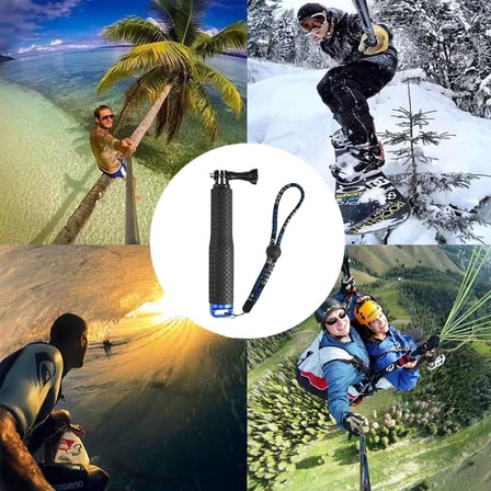 GoPro İle Uyumlu Selfie Çubuğu,GoPro/DJI İle Uyumlu Aksiyon Kamera Selfie Çubuğu,Alüminyum Gövde,Su Altı Kullanımına Uygun Paslanmaz Vida,Kaymaz Kauçuk Sap,Bilek Kayışı & Spor – Seyahat – Vlog İÇİN