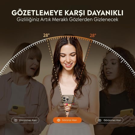 Apple iPhone 13 Privacy Hayalet Cam Tam Ekran Temperli Koruyucu, Siyah