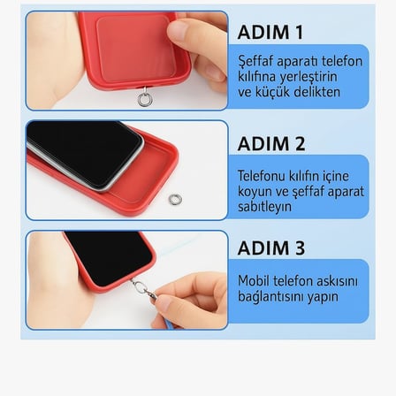 Telefon Boyun Askı Aparatı 5'li Paket, Universal – Şeffaf
