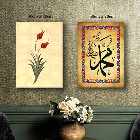 çiçek gül dini tablo  kanvas tuval tablo resim 2 adet 50x70 HD baskı