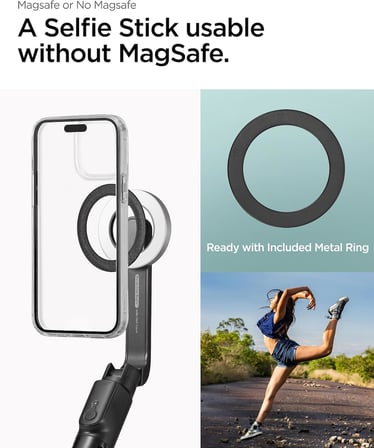 Kablosuz Bluetooth Selfie Çubuğu MagSafe ile Uyumlu Uzaktan Kumandalı Tripod / 1.2 Metre Kolay Taşınabilir Mag Fit S580W Black - AMP07659