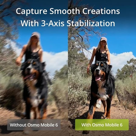 Osmo Mobile 6 - Akıllı Telefon Gimbal Sabitleyici, Dahili Uzatma Çubuğu, Taşınabilir ve Katlanabilir, ShotGuides özellikli Android ve iPhone Gimbal, Vlogging Sabitleyici