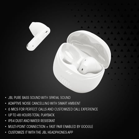 Tune FLEX2 NC Kulakiçi TWS Kulaklık, Beyaz
