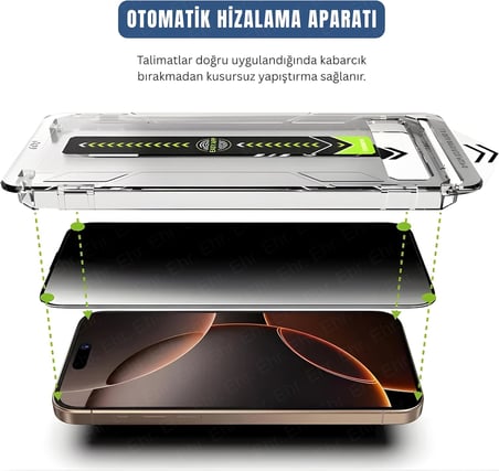 iPhone 15 ile Uyumlu Darbelere Karşı Maksimum Koruma Sağlayan ve Kolay Uygulama Aparatlı Hiçbir Şekilide Telefonda Toz Bırakmayan Cam (iPhone 15)