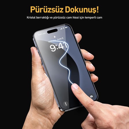 iPhone 16 Serisi ile Uyumlu 5D Privacy EasyFit 2 Adet Kolay Uygulama Aparatlı Ekran Koruyucu Temperli Cam Hayalet Ekran (iPhone 16 Pro)