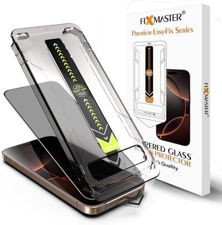 iPhone 17 Pro Max ile Uyumlu Hayalet (Privacy) Temperli Cam, Easy Fix Kolay Kurulum Serisi Yüksek Kaliteli Ekran Koruyucu