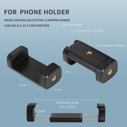 Ayarlanabilir Eklemli Sihirli Kol Kelepçe ve Telefon Tutucu Klipsli Masa Montajı, Masa Standı, Cep Telefonu Tripod (3 arms+kelepçe+Klip)