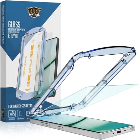 BUFF Galaxy S25 Serisi ile Uyumlu EasyFit Glass Kolay Uygulama Aparatlı Ekran Koruyucu Temperli Cam (Galaxy S25 Ultra)