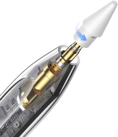 Kablosuz ve Kablo Şarjlı Aktif Stylus Pürüzsüz Yazı Serisi (Beyaz)