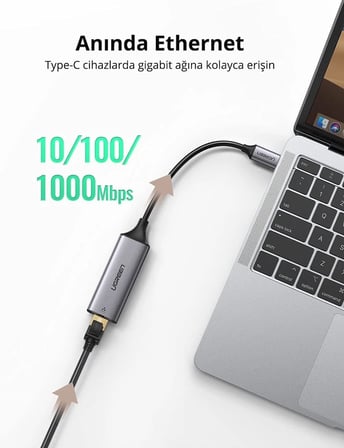 Type-C RJ45 Ethernet Dönüştürücü Adaptör