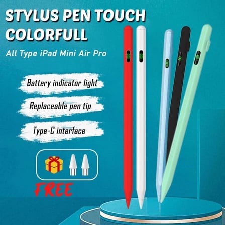 Universal Dokunmatik Stylus Kalem LED Göstergeli Manyetik Gövdeli Type-C Şarjlı Hassas Uçlu Çizim ve Not Alma Kalemi Tüm Touchscreen Cihazlarla iPad ile Uyumlu | ZR61 (Siyah)