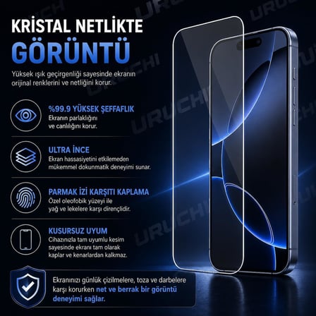 Cam Ekran Koruyucu HD Görüntü Tamperli Cam, Darbeye Dayanıklı Dinamik Çerçeve Uyumlu, Kılıf Dostu(Çerçeve yok) (URUCHIIPHONECLEARGLASS, Samsung A37 / A57)