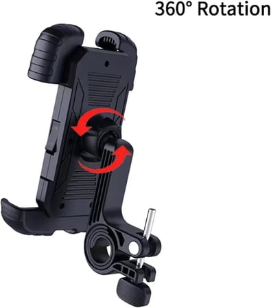HT-171 Bisiklet Telefon Tutucu Gidon Tipi Motosiklet Telefon Tutucu 360 Dönebilir Darbe Emici Tutacak