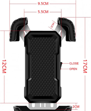 HT-171 Bisiklet Telefon Tutucu Gidon Tipi Motosiklet Telefon Tutucu 360 Dönebilir Darbe Emici Tutacak