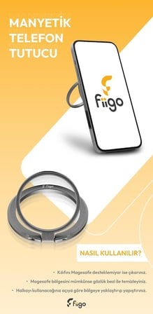 Manyetik Halka Telefon Tutacağı (Gümüş)