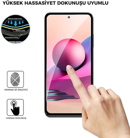 Xiaomi Redmi Note 11 Pro İle Uyumlu Ekran Koruyucu Uçtan Kenara Tam Kapsama Dayanıklı Temperli Kırılmaz Cam Koruma