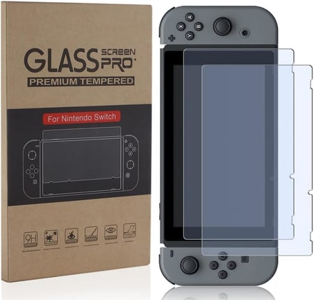 Ekran Koruyucu (2 Paket) Nintendo Switch ile çalışır - Şalter için Temperli Cam Ekran Koruyucu Kapak Aksesuarı, 9H Sertlik, Çizilmez, Premium Berraklık, Kabarcıksız Kurulum