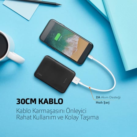 MiniCable 30cm iPhone ile Uyumlu Şarj Kablosu - Beyaz (2DK7512B)