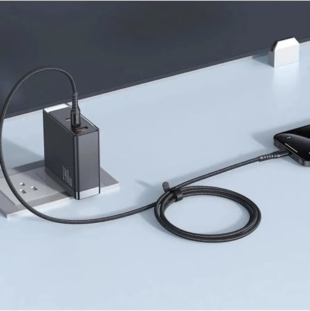 CA-5643 60W 3A TYPE-C To TYPE-C Şarj ve Data Kablosu Siyah - 2m