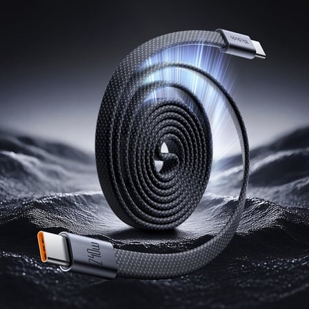 CA-9900 USB-C to USB-C 240W Manyetik Ultra İnce Hızlı Şarj Kablosu 1m