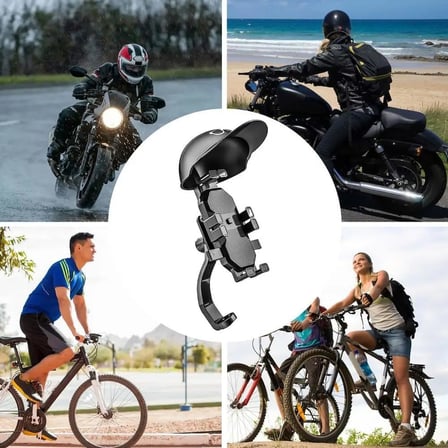 Titreşim Önleyici Otomatik Tuşlu Motosiklet Bisiklet Scooter ATV Telefon Tutucu Dikiz Ayna Bağlantılı Telefon Tutucu Motor Tutacağı Motor Tutacak Güçlü Tutuş ZR730