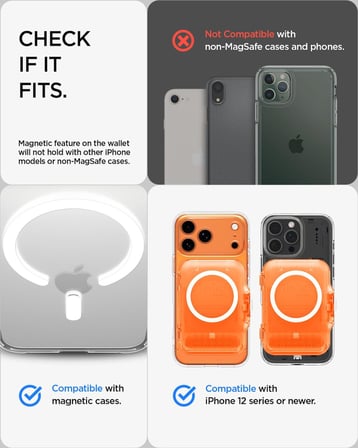 MagSafe Destekli Cüzdan Tintap Mag Fit (6 Kartlık) Mat Turuncu - AFA11381