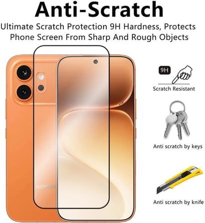 Honor 600/600 Pro ile Uyumlu 9H Temperli Full Ekran Antistatic Çerçeveli Ekran Koruyucu CamHonor 600/600 Pro için Ekran Koruma Camı Diamond Glass
