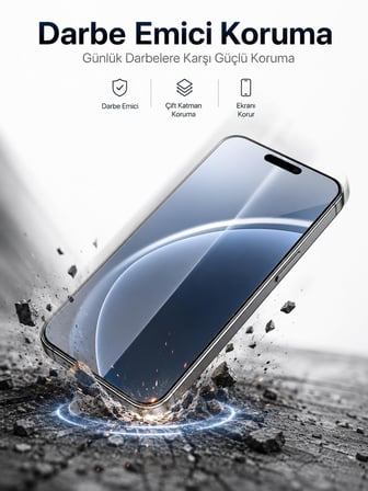 IPhone 17 ile Uyumlu 9H Sertlik Kırılmaz Cam Ekran Koruyucu
