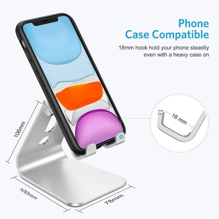 HT-50 Alüminyum Telefon Standı Tutucu Aşağı Yukarı Hareketli iPhone ile Uyumlu Galaxy Huawei Xiaomi