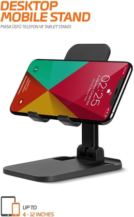 Telefon Standı Aşağı Yukarı Hareketli Ayarlanabilir Metal Plastik Gövdeli Katlanabilir Masa Üstü Kullanımı İçin Tüm Telefonlara Uyumlu
