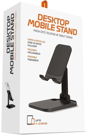 Telefon Standı Aşağı Yukarı Hareketli Ayarlanabilir Metal Plastik Gövdeli Katlanabilir Masa Üstü Kullanımı İçin Tüm Telefonlara Uyumlu