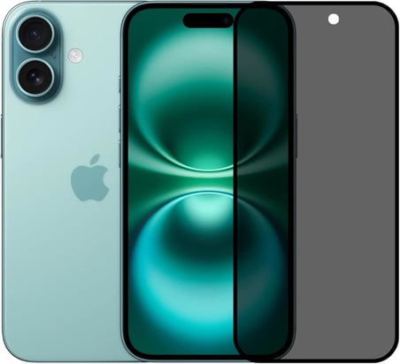 Tam Kaplayan Hayalet Parmak İzi Bırakmayan Safir Ekran Koruyucu Cam, iPhone 16 İle Uyumlu