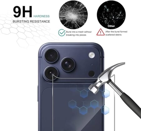 İPhone 17 Pro Max İle Uyumlu Yüksek Kalite Full Kaplayan Arka Kasa Jelatin Ekran Koruyucu Şeffaf-Cam