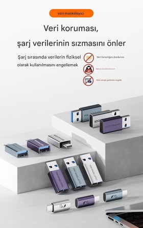 Type-C to Type-C Data Blocker - Veri Engelleyici Mor OTGBC