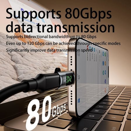 Type C to Type C 240W 80Gbps Dijital Göstergeli Şarj ve Veri Aktarımı OTGJK