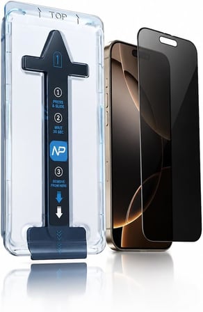iPhone 16 Plus/ 15 Plus ile Uyumlu Yeni Nesil Hayalet Ekran Koruyucu, 45° Gizlilik Cam, Kolay Kurulum Hizalama Aparatlı, Darbe ve Çizilmeye Dayanıklı Temperli Cam, Tozsuz Uygulama