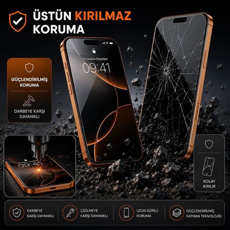 iPhone 16 Plus/ 15 Plus ile Uyumlu Yeni Nesil Hayalet Ekran Koruyucu, 45° Gizlilik Cam, Kolay Kurulum Hizalama Aparatlı, Darbe ve Çizilmeye Dayanıklı Temperli Cam, Tozsuz Uygulama