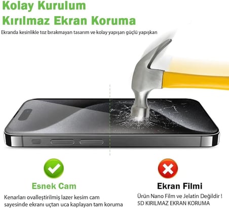 Samsung Galaxy S23 İle Uyumlu 5D Kırılmaz Ekran Koruma Hızlı Kolay Uygulama Aparatlı Kıt Box Çizilmez 9H Glass Full Cover Magic Ekran Koruyucu Galaxy S23 için 5D Kırılmaz Ekran Koruma