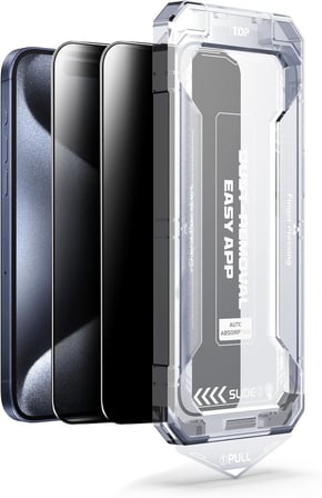iPhone 15 Pro Max Uyumlu [2'li Paket] Privacy Hayalet Ekran Koruyucu Kolay Kurulum