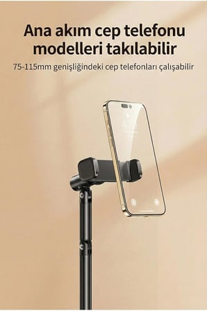 Jopree X66F | Ayarlanabilir Telefon Standı 360° Döner, Canlı Yayın/Çekim İçin Ergonomik Masaüstü Tutucu, Alüminyum Alaşımlı, Video & Sohbet Destekli, 75-115mm Telefonlar İçin (Beyaz)