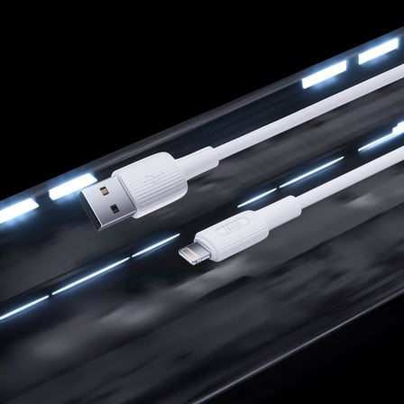 12W 2.4A USB-A to Lightning iPhone iPad ile Uyumlu Silikon Hızlı Şarj ve Data Kablosu Beyaz 1 Metre