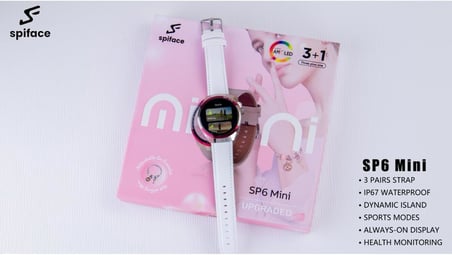 SP6 Mini Akıllı Saat, Süper AMOLED Ekran, 3 Kordon, IP67 Su Geçirmez, Pembe BBSP6WATCHPINK